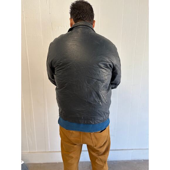 RARE 1970s French Air Force Pilot Blouson K6 Leather Jacket (Dark Navy) - Picture 11 of 14